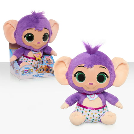 Disney Jr T.O.T.S. Tickle & Toot Baby Mitsu the Monkey, 10-inch feature plush, Kids Toys for Ages 3 up