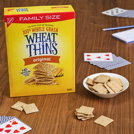 Wheat Thins Original Whole Grain Wheat Crackers, Family Size, 14 oz