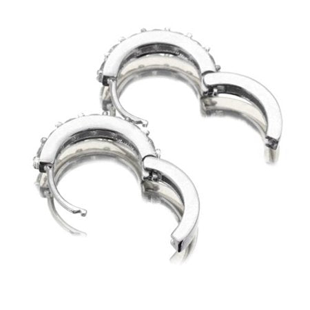 Men Women Fashion Jewelry 925 Sterling Silver Sparkling Rhinestones Hoop Diamond Stud Earrings Huggie Giftblue shark,