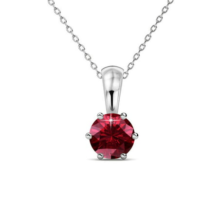 Cate & Chloe Birthstone Necklaces with 18k White Gold Plated Necklace featuring 1ct Swarovski Crystals