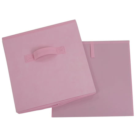Mainstays Collapsible Cube Fabric Storage Bins (10.5" x 10.5"), Pink Puff, 6 PackPink,