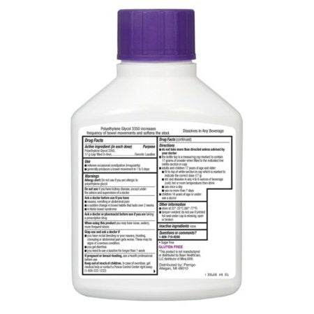 Polyethylene Glycol 3350 (generic MIRALAX) - 8.3oz (238gm)