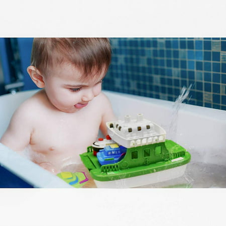 Fun Little Toys Ferry Boat with Mini Cars Bathtub Toy Boat Vehicle Playset (8 Pieces)