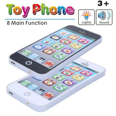 Homaful Y-Phone Toy, Baby Phone Cell Phone Toy with Lights & Music, 12 Months Early Learning Educational Toys, Sensory Toys for Toddlers 2 3 4 Year Old Kids Boys and Girls GiftsWhite,