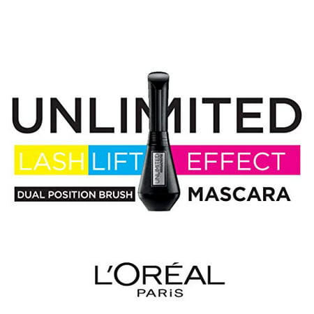 L'Oreal Paris Unlimited Lash Lifting and Lengthening Washable Mascara, Blackest Black, 0.24 fl ozBlack,