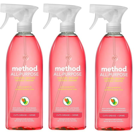Method All-purpose Natural Surface Cleaner, Pink Grapefruit, 28 ounce 3 Count, 28 oz
