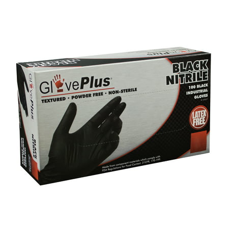 Gloveworks Nitrile Latex-Free Industrial Gloves, Large, Black, 1000 Per Case, L