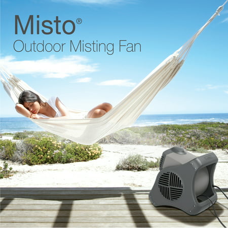 Lasko 15" Pivoting Misto Outdoor Misting Fan with GFCI Cord and 3 Speeds, 7050, Black