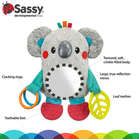 Sassy Koala Mirror Sensory Hanging Stroller Baby Toy - 0+ Months