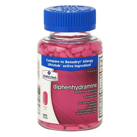 M.M Allergy Medicine 600 Tablets 25 mg Diphenhydramine Antihistamine Relief
