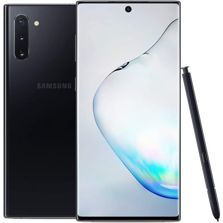 Like New Samsung Galaxy NOTE 10 256GB Black Glow White (SM-N970U1, Factory Unlocked Cell Phones), Black