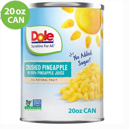Dole Canned Crushed Pineapple in 100% Pineapple Juice, 20oz Can