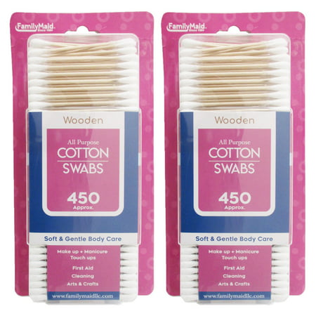 Cotton Swabs Double Tipped Applicator Q Tip Safety Ear Wax Makeup Remover, 900 Count