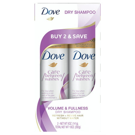 Dove Care Between Washes Dry Shampoo for Refreshed Hair Volume and Fullness, 5 oz (2 pack), 5 oz