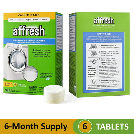Affresh Washing Machine Cleaner, 6 Tablets 240g(8.4oz.), Cleans Front Load and Top Load Washers