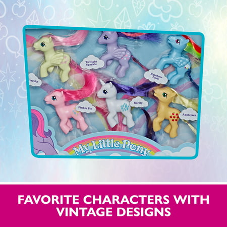 My Little Pony Retro Rainbow Mane 6, 80S-Inspired Collectable Figures