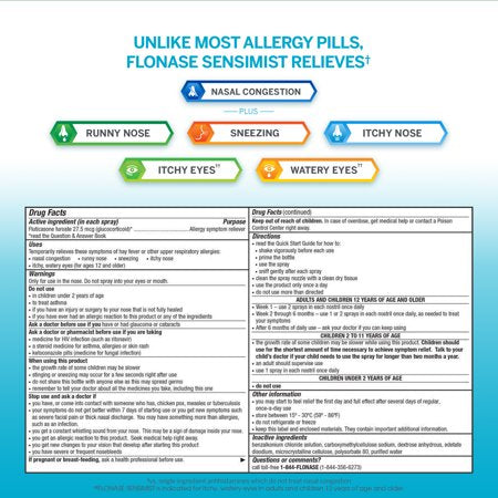 Flonase Sensimist Allergy Relief Nasal Spray Non-Drowsy Allergy Medicine - 60 Sprays