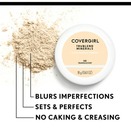 COVERGIRL TruBlend Loose Mineral Powder, 400 Tan, 0.63 oz, Setting Powder, Loose Powder, Enriched with Minerals, Easy Application, Soft, Even-Toned, Fresh ComplextionTan,