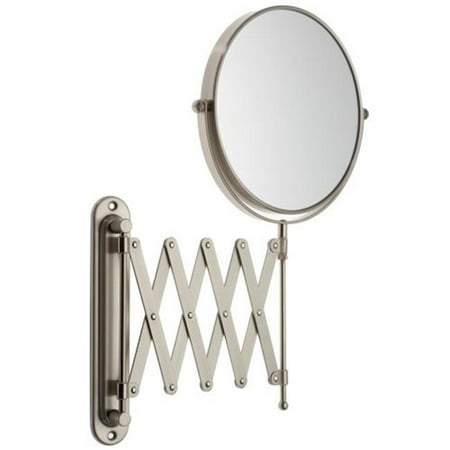 Jerdon Style 8" 2-Sided Swivel Wall Mount Mirror with 7x Magnification, 20" Extension, Nickel
