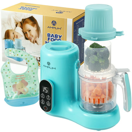 Amplim 11-in-1 Baby Food Maker | Baby Food Processor| Auto Cooker, Blender, Grinder, Steamer, Sanitizer, Puree | Blue