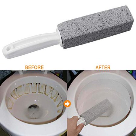 Pumice Cleaning Stone with Handle, 4pcs Toilet Bowl Ring Remover Cleaner Brush Stains and Hard Water Ring Remover Rust Grill Griddle Cleaner for Kitchen Bath Pool Household Cleaning