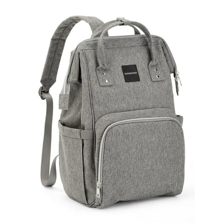 Modernism Adjustable Shoulder Straps Organizer pockets Insulated Bottle Storage Wet Wipes Pocket Backpack Diaper Bag, GrayGray,