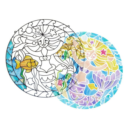 Melissa & Doug Stained Glass Made Easy Activity Kit: Mermaids - 140+ Stickers