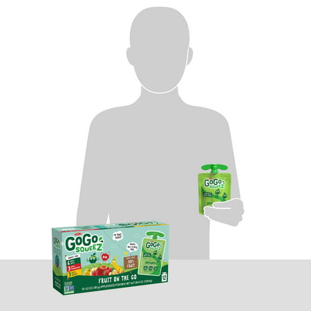 (12 Pack) GoGo Squeez Apple, Banana, and Strawberry Pouch, 3.2 oz, 12 Pack