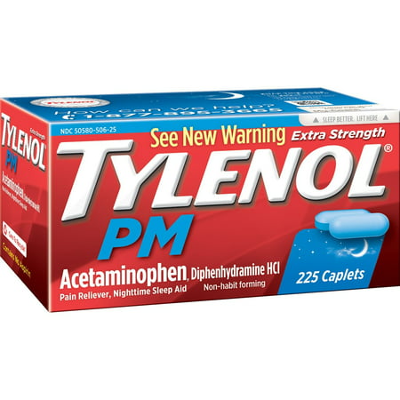 Tylenol Pm Extra Strength Pain Reliever + Sleep Aid, 225-caplets ( 1 Pack )