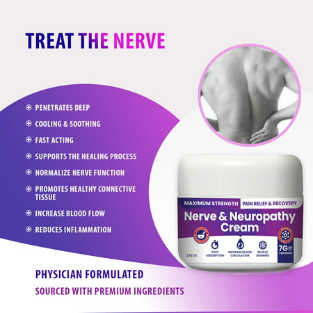 Nerve & Neuropathy Cream by NerveSpa - Maximum Strength Pain Relief Cream -2.82oz
