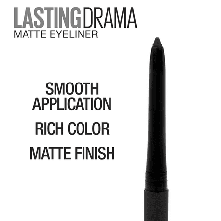 Maybelline Lasting Drama Matte Eyeliner Makeup, Jet Black, 0.01 ozBlack,