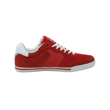 Alpine Swiss Liam Mens Fashion Sneakers Suede Trim Low Top Lace Up Tennis ShoesRed,