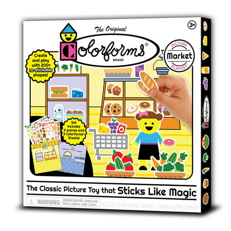 Playmonster Colorforms Market Picture Playsets W/ 200+ Restickable Shapes