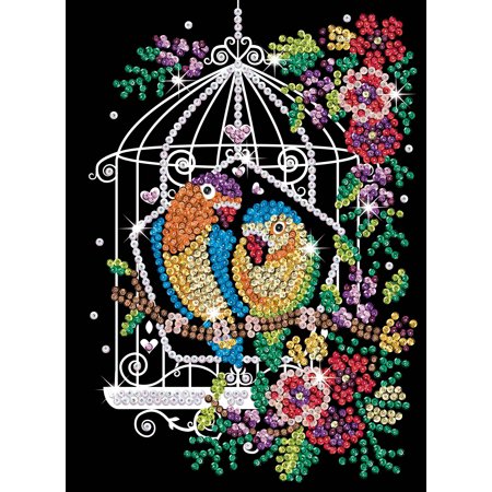 Sequin Art - Sparkling Birdcage Design - Sparkling Art Design and Craft