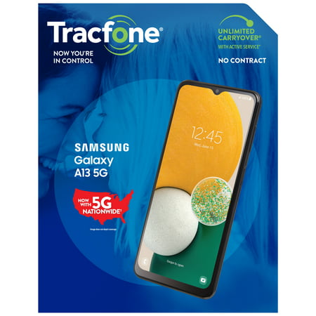 Tracfone Samsung Galaxy A13, 64GB, Black - Prepaid Smartphone [Locked to Tracfone]