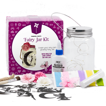 Pinwheel Crafts Fairy Jar Kit - Fun DIY Kids Arts and Crafts - Fairy Lantern Craft Kit for Girls Ages 6+