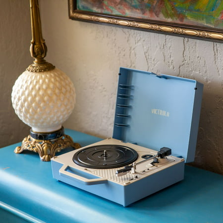 Victrola Re-Spin Sustainable Bluetooth Suitcase Record Player- Light Blue | Walmart Exclusive, Light Blue