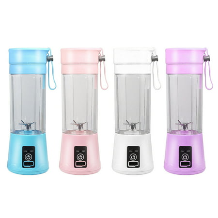 Portable Blender,Personal Blender with USB Rechargeable Mini Fruit Juice Mixer for Smoothies Shakes 380ML,BlueBlue,