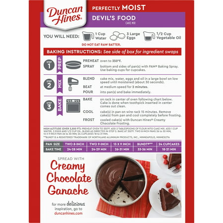 Duncan Hines Devils Food Chocolate Cake Mix, 15.25 oz