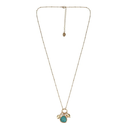 The Pioneer Woman Turquoise and Freshwater Pearl Charm Long Pendant Necklace