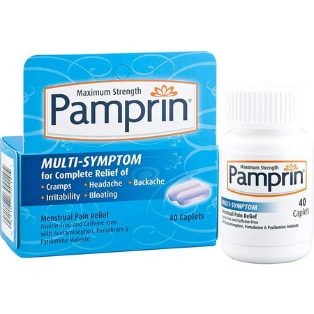 Pamprin Multi-Symptom Caplets, 40 Caplets (Pack of 3)