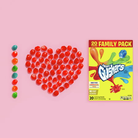 Gushers Fruit Flavored Snacks, Variety Pack, Strawberry and Tropical, 20 ct