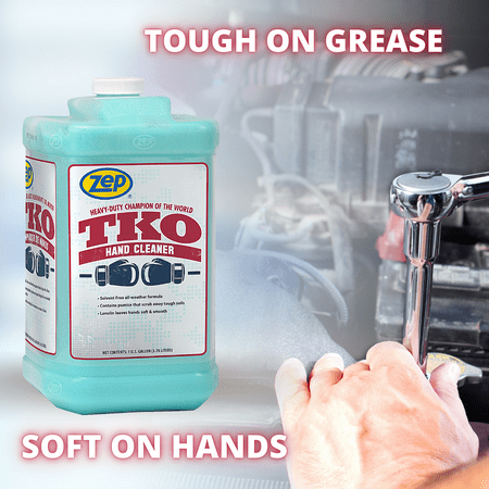 Zep Heavy-Duty TKO Hand Cleaner 128 oz. (Case of 4) Pump Included - The GO-to Cleaner for Pros That Actually Works!, 128 oz