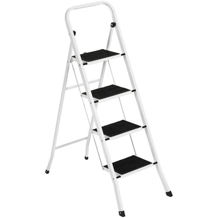 Best Choice Products 4-Step Portable Folding Steel Ladder w/ Hand Rail, Wide Platform Steps, 330lbs Capacity