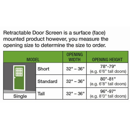 COOL Single Retractable Door Screen-Brown (for 80-in tall x 32-in to 36-in wide doors), Brown, 36" x 80"-81"