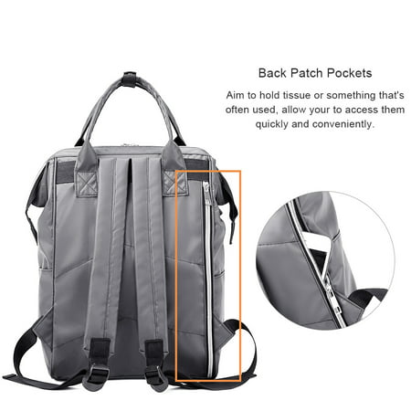 Diaper Bags Backpack for Males | Waterproof Multifunctional Large Travel Nappy Bags Maternity Diaper Bag with 3 Insulated Pockets for Mom & Dad Baby Care - Gray