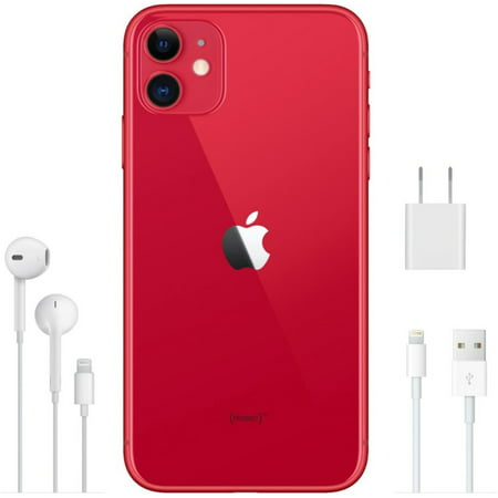 Restored Apple iPhone 11 64GB Fully Unlocked (Verizon + Sprint + GSM Unlocked) - Red (Refurbished), Red