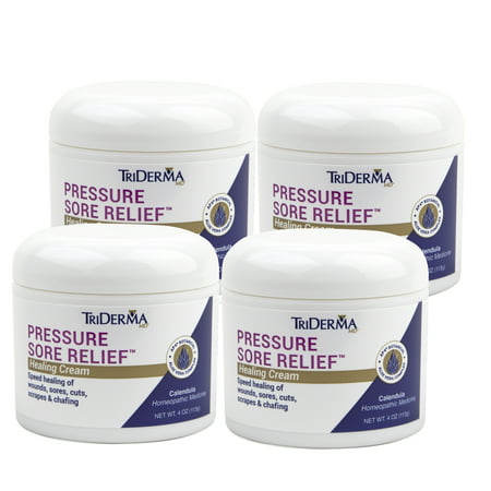 TriDerma 4 Ounce Pressure Sore Relief Healing Cream Value 4-pack