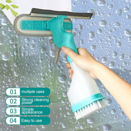 [CLEARANCE sales]Glass Wiper Household 4 in 1 Double-sided Shower Squeegy Cleaner#,