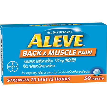 Aleve Back & Muscle Pain Reliever/Fever Reducer Naproxen Sodium Tablets, 220 mg, 50 Ct